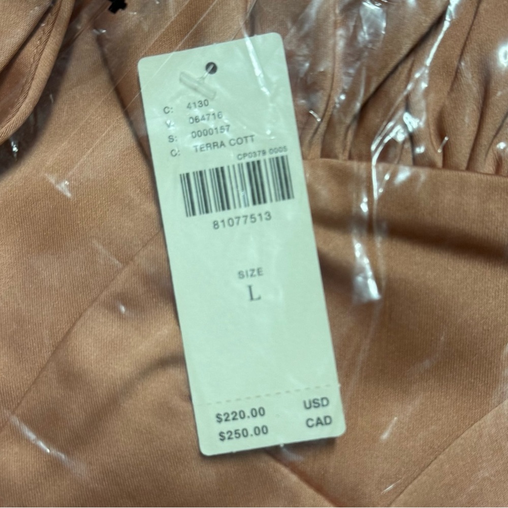 Anthropologie Ruffled Off-The-Shoulder Midi Dress Silky Side Slit Smocked Large - Picture 6 of 6